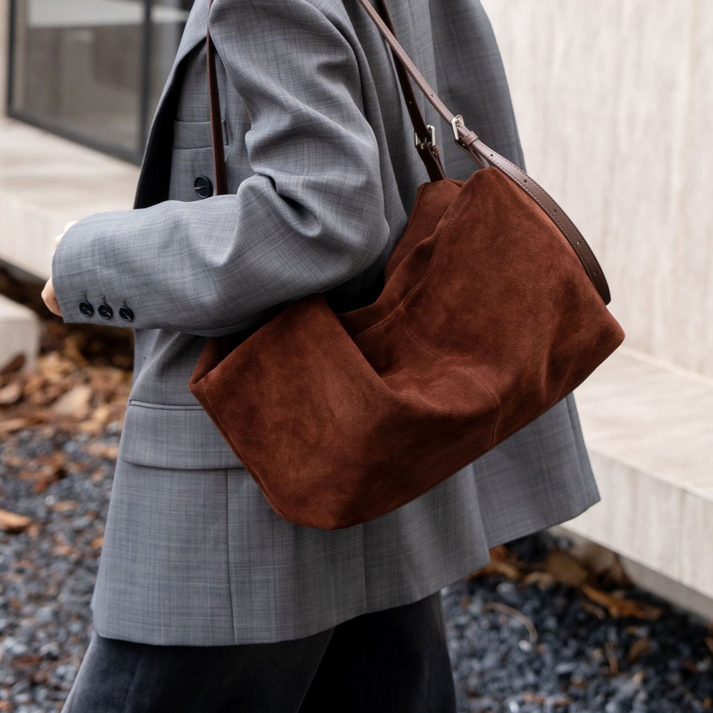 Suede Leather Tote Bag for Women