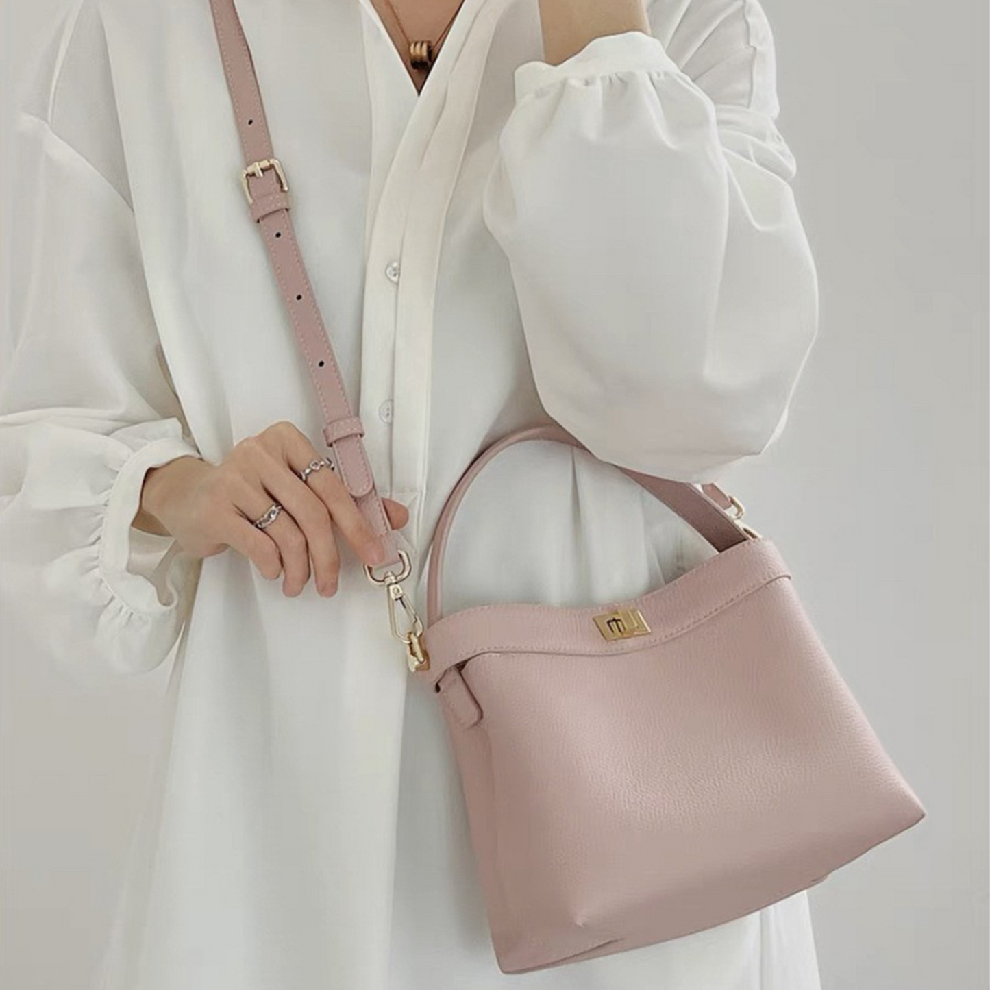 Top Handle Bag in Leather