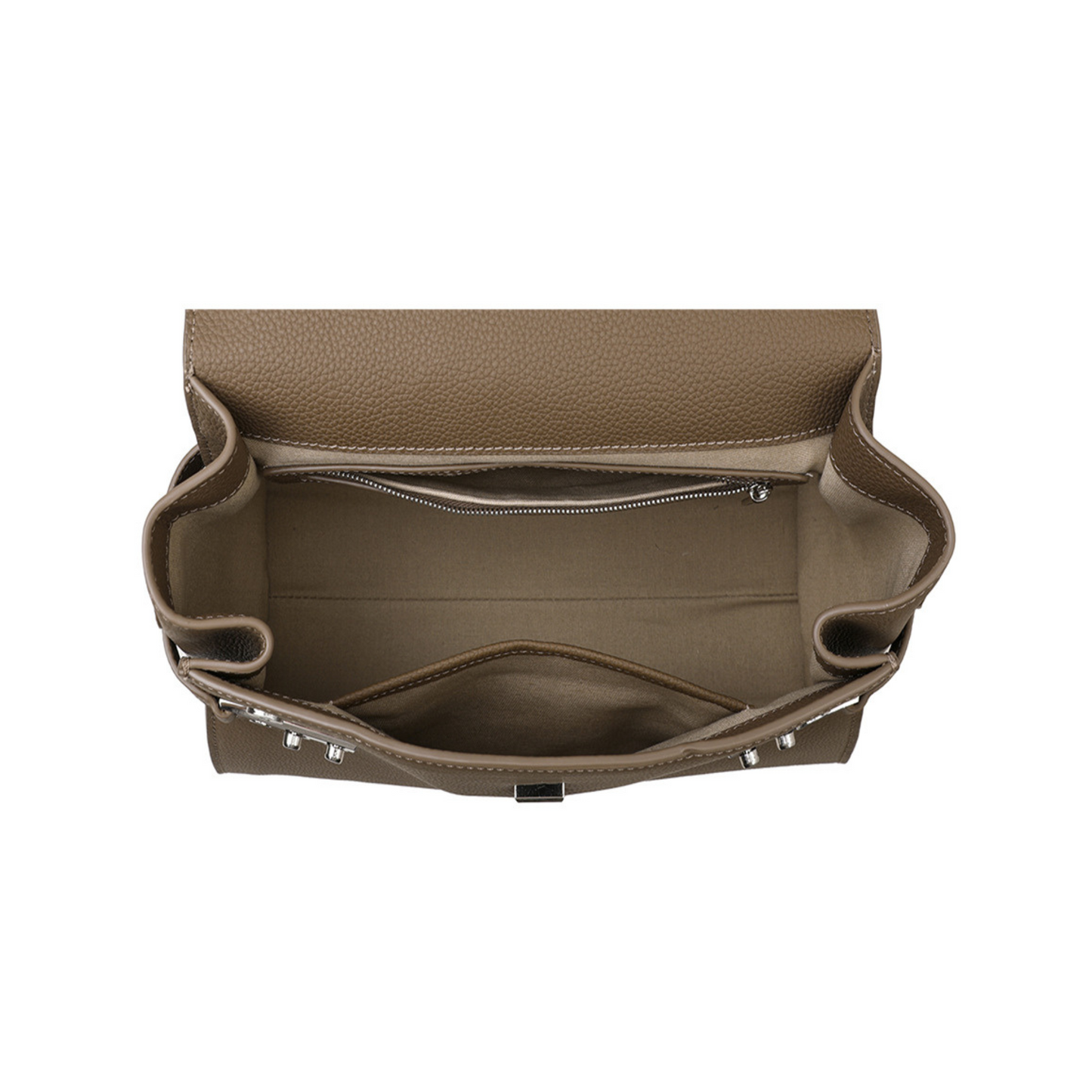 Gray leather tote bag for women