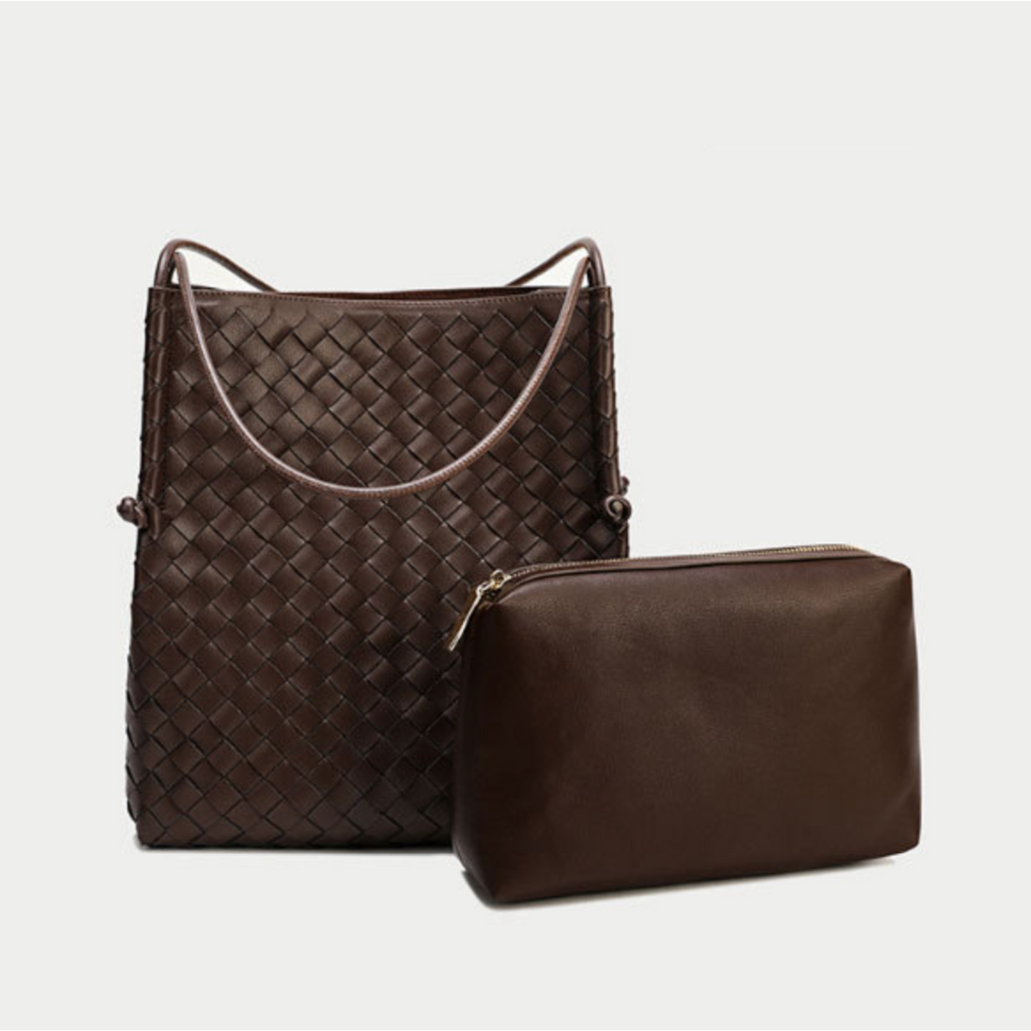 Woven Handbag in Leather