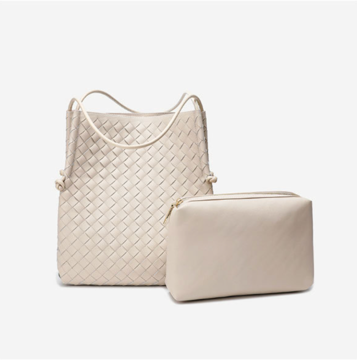 Woven Handbag in Leather